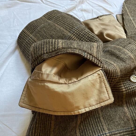 Regent Clothes Vintage Sport Coat Glen Plaid Windowpane Brown 42 43 44 Academia - Picture 13 of 15